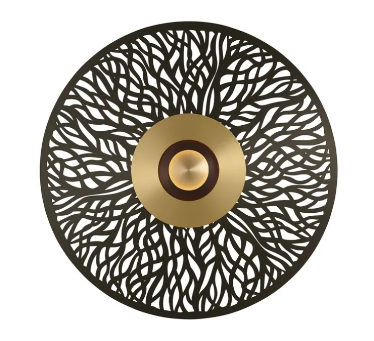 Applique ou plafonnier, Atmos Racine, graphite satiné, laiton satiné, graphite satiné, laiton satiné, LED, 2700K, 1710 lm, L83,7cm, H83,7cm - CVL