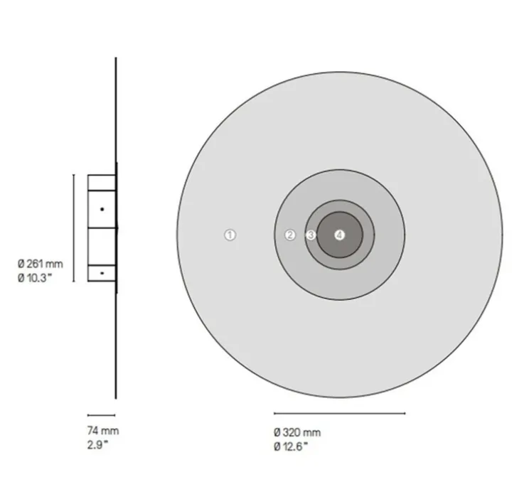 Applique ou plafonnier, Atmos Racine, graphite satiné, laiton satiné, graphite satiné, laiton satiné, LED, 2700K, 1710 lm, L83,7cm, H83,7cm - CVL