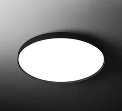 Applique ou plafonnier, Aurora, noir, LED, dim, 3000K, 2700 lm, Ø46cm, H7,2cm - Davide Groppi