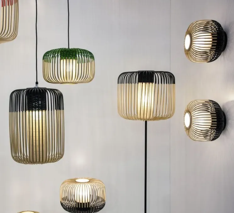 Applique ou plafonnier, Bamboo Light S, noir, Ø35cm, H23cm - Forestier