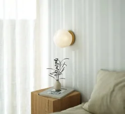 Applique ou plafonnier, Barocco, blanc et laiton, Ø20cm, H21cm - Nordic Tales