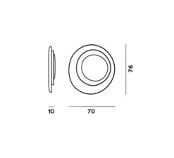 Applique ou plafonnier, Bahia, blanc, LED, 2850K, 4210lm, L70cm, H76cm - Foscarini