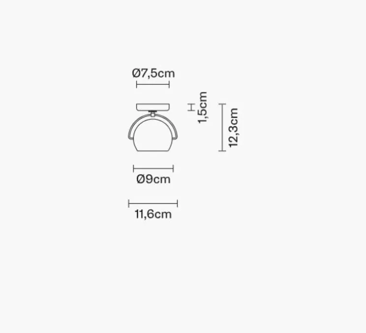 Applique ou plafonnier, Beluga D57, jaune, L11,6cm, H12,3cm - Fabbian