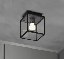 Applique ou plafonnier, Caged wet, petit, métal noir, IP44, L16,9cm, H17,3cm - Buster & Punch