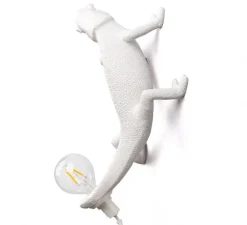 Applique ou plafonnier caméléon, Chameleon Lamp Going Up, blanc, L21cm, H9cm - Seletti