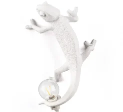 Applique ou plafonnier caméléon, Chameleon Lamp Going Up, blanc, L21cm, H9cm - Seletti