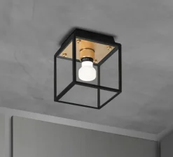 Applique ou plafonnier, Caged wet, petit, laiton, IP44, L16,9cm, H17,3cm - Buster & Punch