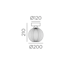 Applique ou plafonnier, Canica, transparent, Ø20cm, H21cm - MDC
