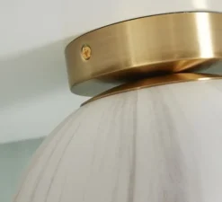 Applique ou plafonnier, Carrara, Finition Marbre blanc, Ø22cm, H22cm - It's about Romi