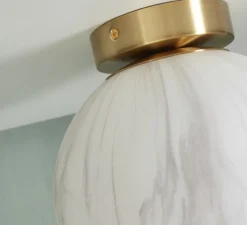 Applique ou plafonnier, Carrara, Finition Marbre blanc, Ø22cm, H22cm - It's about Romi
