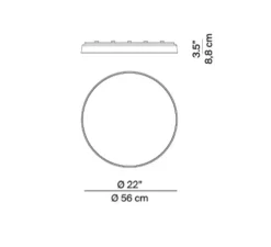 Applique ou plafonnier, Compendium Plate, laiton, LED, dim, 3000K, 3927 lm, Ø56cm, H8,8cm - Luceplan
