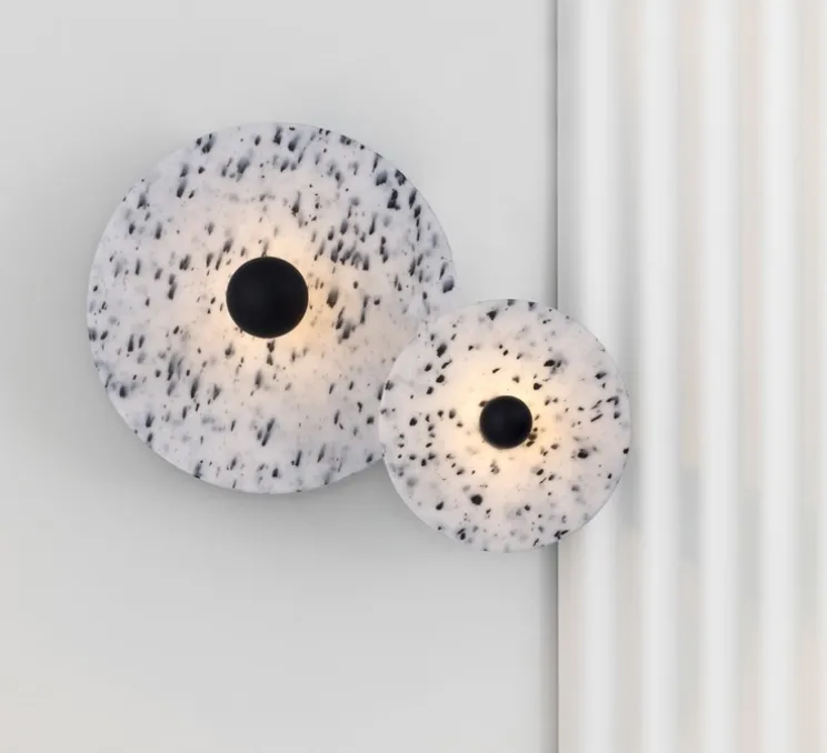 Applique ou plafonnier, Confetti 300, noir et blanc, L30cm, P14cm - Faro