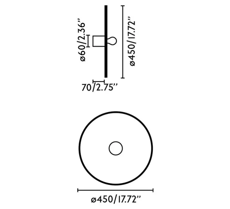 Applique ou plafonnier, Confetti 300, noir et blanc, L30cm, P14cm - Faro