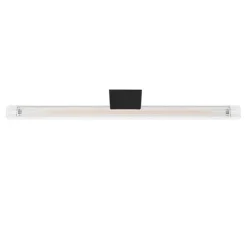Applique ou plafonnier, Crystal s14d , noir, verre transparent strié, LED, 2200K, 350 lm, L50cm - Zangra