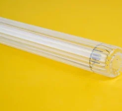 Applique ou plafonnier, Crystal s14d , noir, verre transparent strié, LED, 2200K, 350 lm, L50cm - Zangra