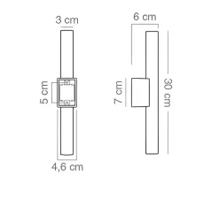 Applique ou plafonnier, Crystal s14d , argent, LED, 2200K, 220 lm, L30cm, Hcm - Zangra