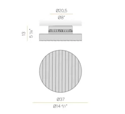 Applique ou plafonnier, Côte 37, fumé, LED, dim, 2700K, 1485 lm, Ø37cm, H13cm - Panzeri