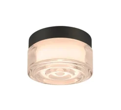 Applique ou plafonnier, Cyft Wave, noir, IP65, LED, dim, 2700-3000-4000K, 220 / 260 / 280 lm, Ø13,2cm, H7,9cm - SLV