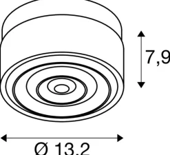 Applique ou plafonnier, Cyft Wave, noir, IP65, LED, dim, 2700-3000-4000K, 220 / 260 / 280 lm, Ø13,2cm, H7,9cm - SLV