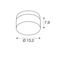 Applique ou plafonnier, Cyft, noir, IP44, LED, dim, 2700-3000-4000K, 330 / 350 / 380 lm, Ø13,2cm, H7,9cm - SLV