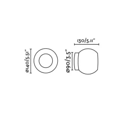 Applique ou plafonnier de salle de bain, Moy, blanc, or, IP44, LED, 3000k, 200 lm, Ø13cm, H13cm - Faro