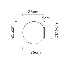 Applique ou plafonnier de salle de bain, Lumi, blanc, IP40, Ø33cm, H35cm - Fabbian