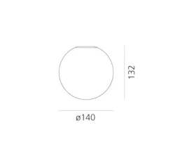 Applique ou plafonnier, Dioscuri, blanc, IP44, E14, Ø14cm - Artemide