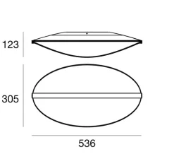 Applique ou plafonnier, Diphy, transparent, LED, dim, 3000K, 2609 lm, L53,6cm, H30,5cm - Stilnovo