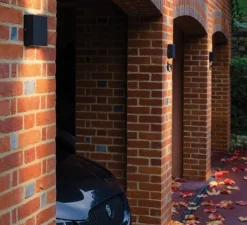 Applique ou plafonnier, Elis Twin Led, 35°, noir texturé, IP54, LED, 3000K, 524 lm, L14,1cm, H14,1cm - Astro