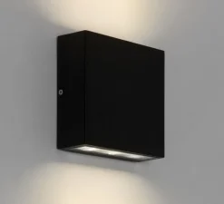 Applique ou plafonnier, Elis Twin Led, 35°, noir texturé, IP54, LED, 3000K, 524 lm, L14,1cm, H14,1cm - Astro
