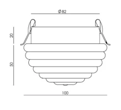 Applique ou plafonnier encastrable, Hado, T1331, transparent, Ø10cm, H7cm - Aromas del Campo