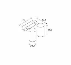 Applique ou plafonnier, Enola B, double, noir, L17,3cm, H11,5cm - SLV