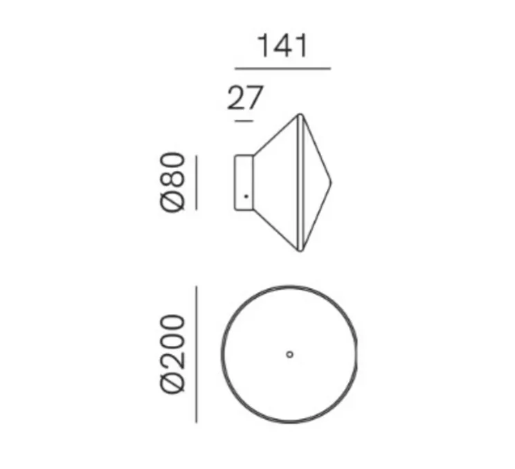 Applique ou plafonnier, Foam 292.01, bronze, IP44, Ø20cm, P14,1cm - Il Fanale