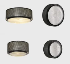 Applique ou plafonnier, G13 Small , Dimmable, noir, Ø17cm, H15cm, Pierre Guariche - Sammode