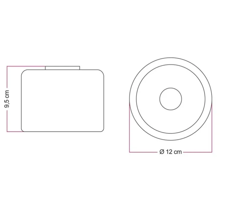 Applique ou plafonnier, Ghost , blanc et transparent, IP44, L12cm, H9cm-Creative Cables