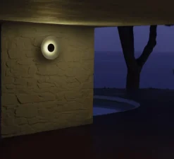 Applique ou plafonnier, Ginger 32C, blanc & noir, IP65, LED, dim, 2700K, 350 lm, Ø32cm, H32cm - Marset