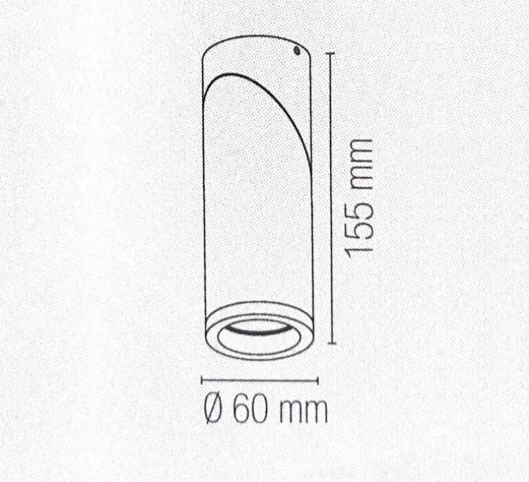 Applique ou plafonnier, Génisse, noir, Ø6cm, H15,5cm - Nedgis