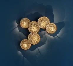 Applique ou plafonnier, Gold Moon, laiton, LED, dim, 2700K, 378 lm, L83cm, H75cm - Catellani & Smith