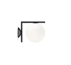 Applique ou plafonnier, IC Lights C/W1, opalin et noir, L21,6cm, H20cm - Flos