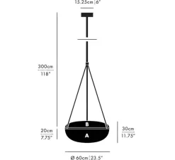 Applique ou plafonnier, Iris, A/B, argent, LED, dim, Dali, 3000K, Ø60cm, H30cm - A-N-D