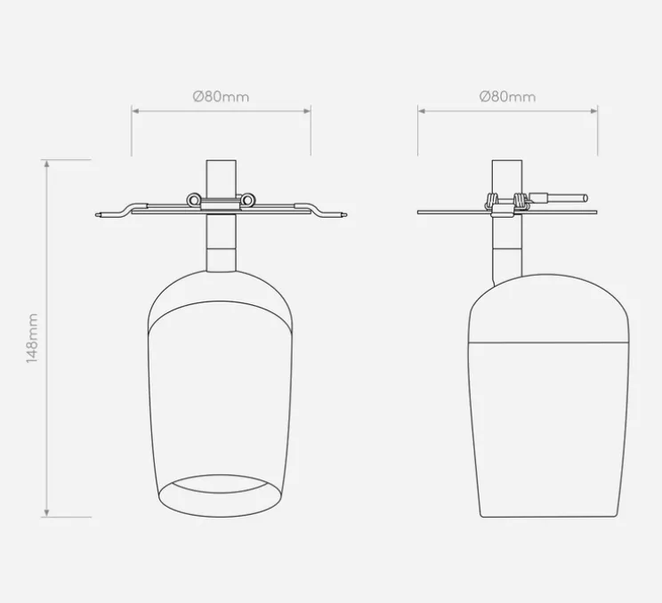 Applique ou plafonnier, Koto, encastré, blanc, Ø8cm, H14,8cm - Astro