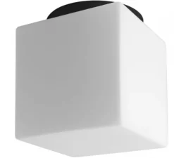 Applique ou plafonnier, lampe en verre soufflé, noir et blanc, IP40, L18,4cm, H20cm - Zangra