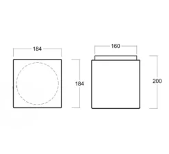 Applique ou plafonnier, lampe en verre soufflé, noir et blanc, IP40, L18,4cm, H20cm - Zangra