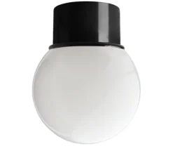 Applique ou plafonnier, light.131, avec glass003, noir, Ø12,5cm, H15,9cm - Zangra