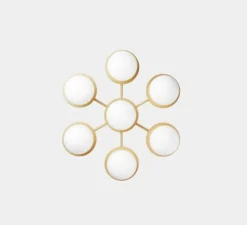 Applique ou plafonnier, Liila Star, laiton, verre opalin, L48,6cm, H54cm - Nuura