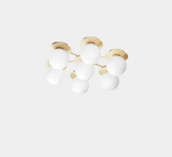 Applique ou plafonnier, Liila Star, laiton, verre opalin, L48,6cm, H54cm - Nuura