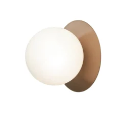 Applique ou plafonnier, Liila 1 Large, globe opalin, bronze, IP44, Ø25,5cm, H23cm - Nuura