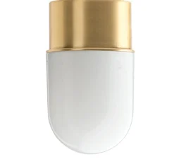 Applique ou plafonnier, light.131, avec glass010, laiton, verre opalin, Ø8,5cm, H14,5cm - Zangra