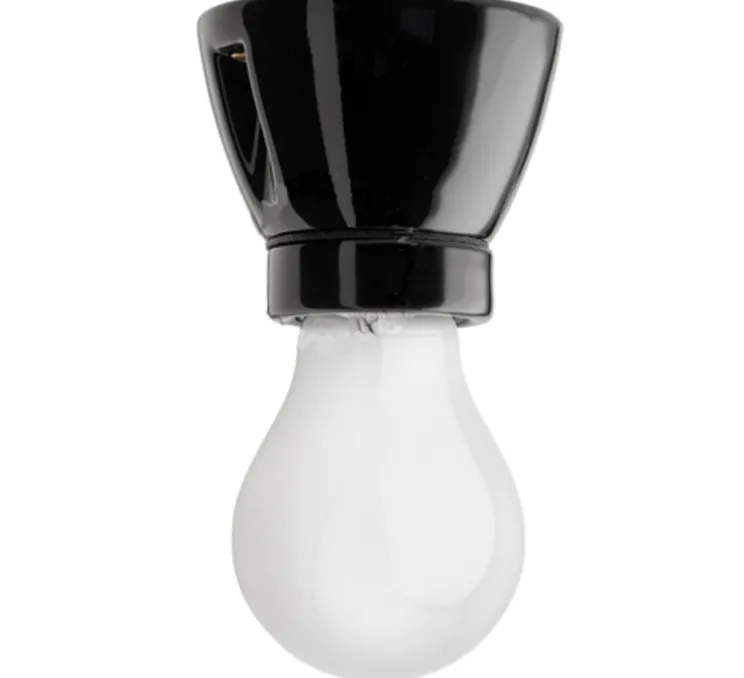 Applique ou plafonnier, light.020, porcelaine noire, Ø7,5cm, H6cm - Zangra