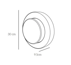 Applique ou plafonnier, Lia, argent et blanc, IP44, Ø30cm, H9,5cm - Eno Studio